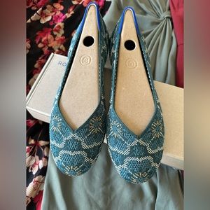 Rothy’s Sea Moss Burst flats in 9.5